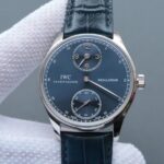 Replica IWC YLF Portuguese Regulateur Blue Dial Leather Strap A6498
