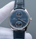 Replica IWC YLF Portuguese Regulateur Blue Dial Leather Strap A6498