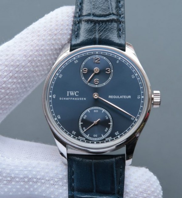 7935F452-A56F-EFB7-6EE5-D05823E22828.jpg Replica IWC YLF Portuguese Regulateur Blue Dial Leather Strap A6498 - Image 1