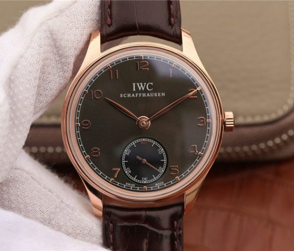 8F0A113B-6D6C-67A2-88EF-C46BDF9BCB3A.jpg Replica IWC ZF Portuguese IW545406 RG Brown Dial Leather Strap A6498 - Image 1