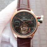 Replica IWC Portuguese Tourbillon Power Reserve Moonphase RG Markers Black Dial