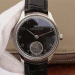 Replica IWC ZF Portuguese IW545407 Black Dial Leather Strap A6498